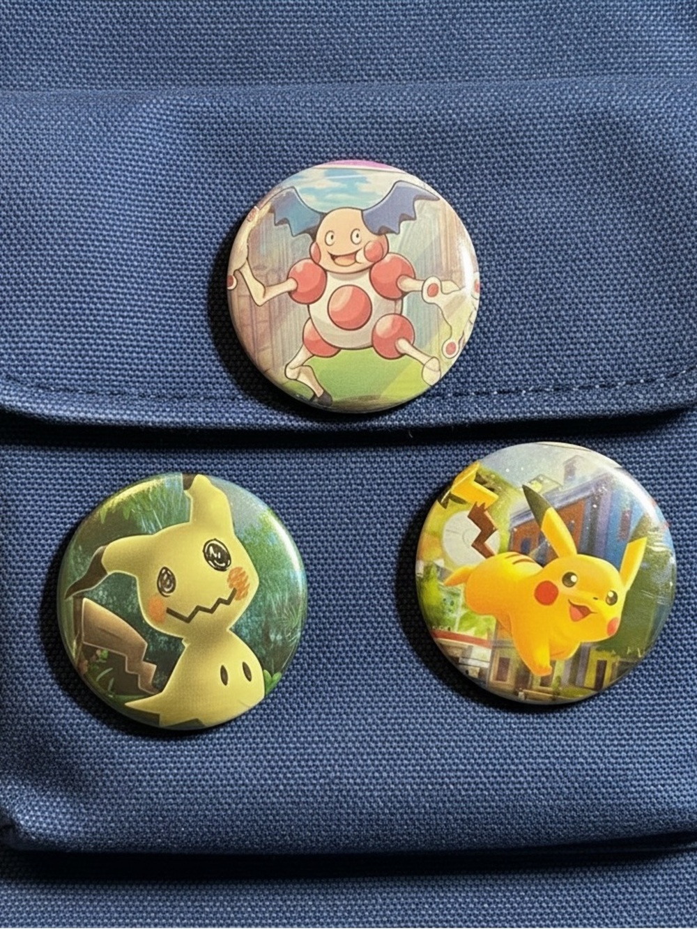 Pokemon Button Set Pikachu Mimikyu Mr Mime 1.25in Handmade